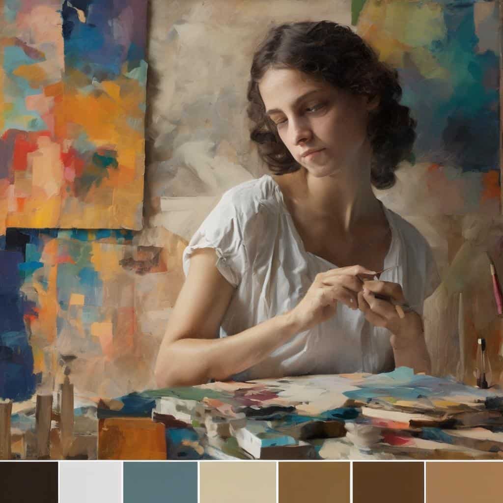 Ζωγράφος γυναίκα που δημιουργεί τέχνη και άλλαξε την ιστορία της τέχνης, πορτρέτο καλλιτέχνη.